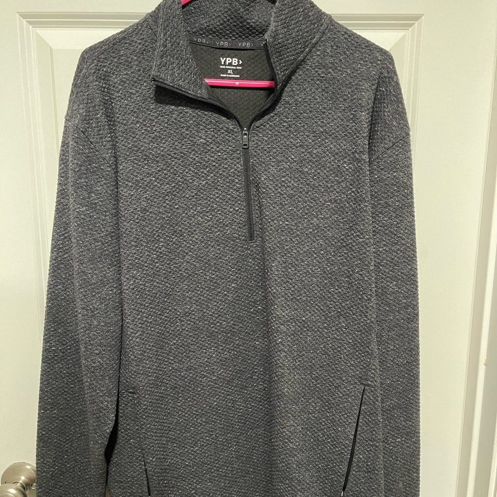 Abercrombie & Fitch Gray Quarter-Zip Sweatshirt